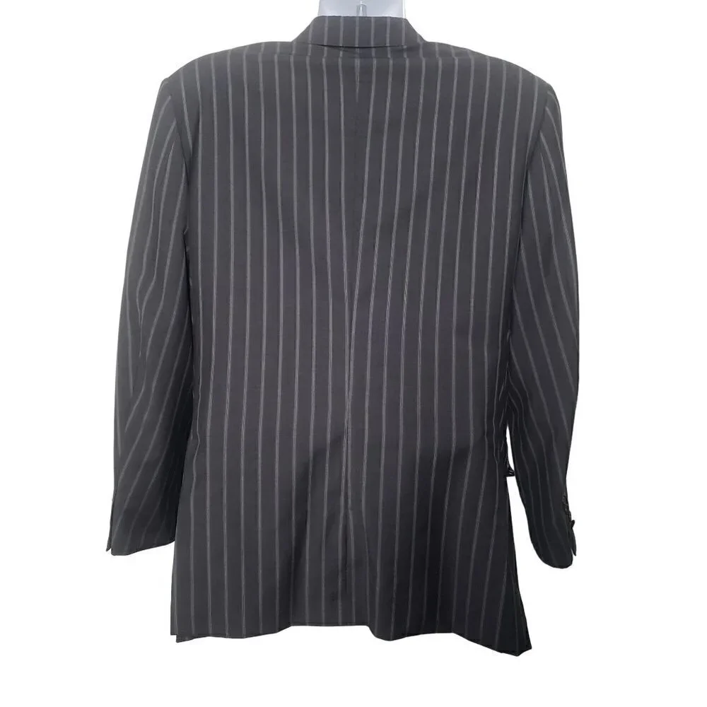 Isaia Napoli Striped Wool Mohair Blazer Double Vented Sport Coat Jacket Mens 54